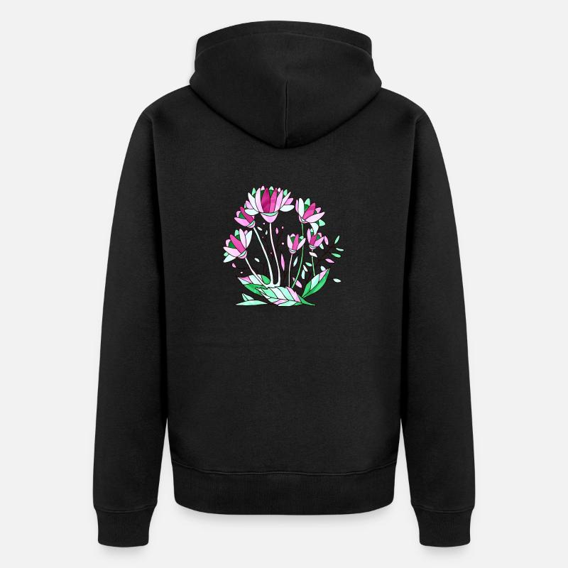 Fleur - Veste à capuche bio Premium Unisexe - noir