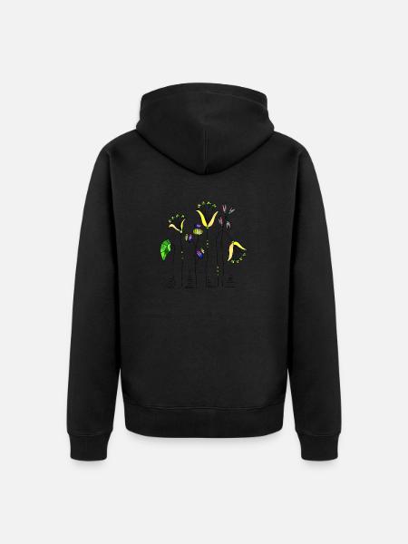 Fleur - Veste à capuche bio Premium Unisexe - noir