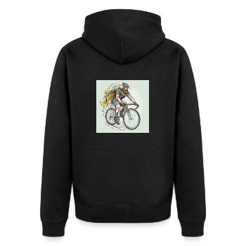 Road Warrior - Viking Warrior Road Cyclist - Unisex Premium Organic Zip Hoodie - black - Back - Nico (187cm)
