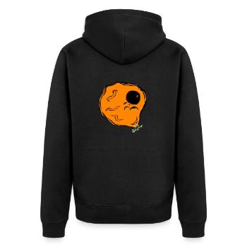 Mein Spiegelei. - Unisex Premium Bio Zip Hoodie - Schwarz - Hinten - Nico (187cm)