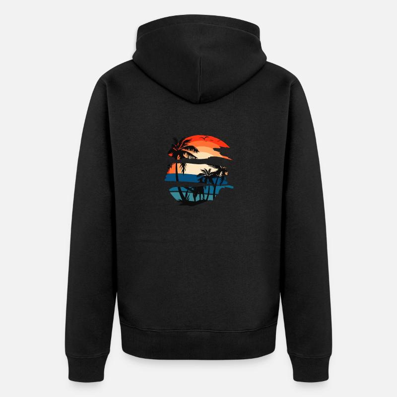 Coucher de soleil - Veste à capuche bio Premium Unisexe - noir