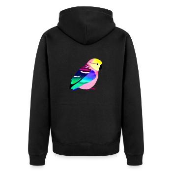 Cockatiel Bird Budgie Bird Propriétaire - Veste à capuche bio Premium Unisexe - noir - Dos - Nico (187cm)
