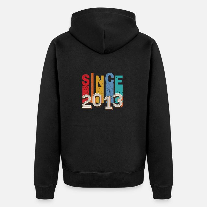 Seit 2013 retro - Unisex Premium Bio Zip Hoodie - Schwarz