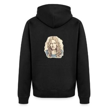 Jesus Christ #05 - Unisex Premium Bio Zip Hoodie - Schwarz - Hinten - Nico (187cm)