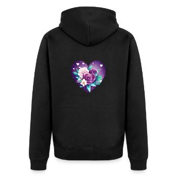 Fête des mères Mariage Fiançailles Love Saint-Valentin - Veste à capuche bio Premium Unisexe - noir - Dos - Nico (187cm)