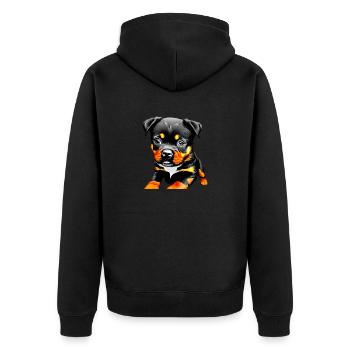 Rottweiler Propriétaire Rottweiler Puppy Dog Propriétaire - Veste à capuche bio Premium Unisexe - noir - Dos - Nico (187cm)