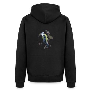 Blue digital drawing - Unisex Premium Organic Zip Hoodie - black - Back - Nico (187cm)