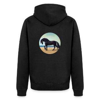 Etalon noir - Veste à capuche bio Premium Unisexe - noir - Dos - Nico (187cm)