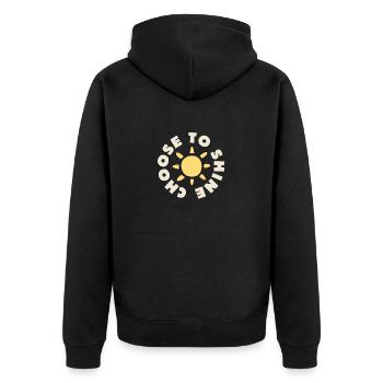 choose to shine - Unisex Premium Organic Zip Hoodie - black - Back - Nico (187cm)