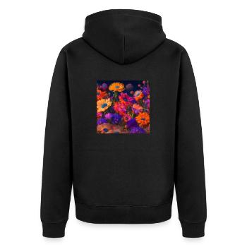 Amazing group of Magic desert flowers - Unisex Premium Organic Zip Hoodie - black - Back - Nico (187cm)