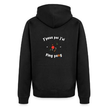 J peux pas j ai ping-pong - Veste à capuche bio Premium Unisexe - noir - Dos - Nico (187cm)