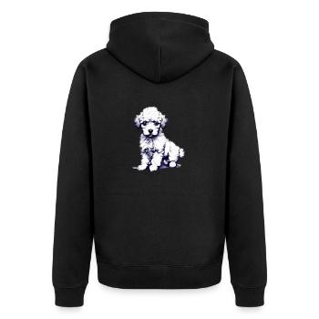 Puppy Poodle Dog Love Poodle Puppy Dog Owner - Unisex Premium Organic Zip Hoodie - black - Back - Nico (187cm)