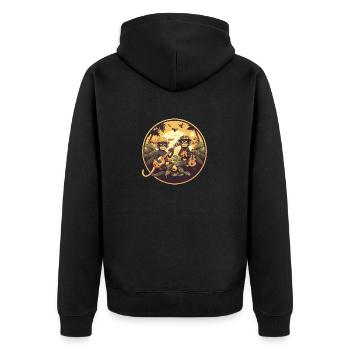 Monkey Party - Unisex Premium Bio Zip Hoodie - Schwarz - Hinten - Nico (187cm)