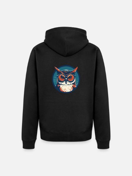 Owl Sunglasses Odd Eagle Owl - Unisex Premium Organic Zip Hoodie - black