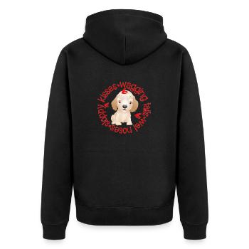 Cute Golden Retreiver, sloppy kisses - Unisex Premium Organic Zip Hoodie - black - Back - Nico (187cm)