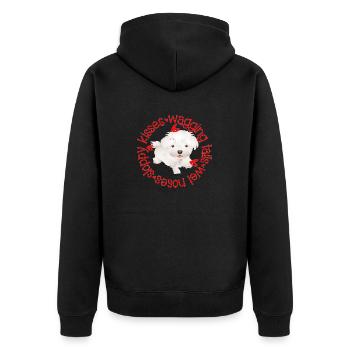 Cute Maltese dog, sloppy kisses - Unisex Premium Organic Zip Hoodie - black - Back - Nico (187cm)