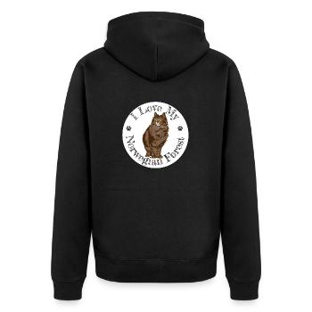 J’aime ma forêt norvégienne brune - Veste à capuche bio Premium Unisexe - noir - Dos - Nico (187cm)