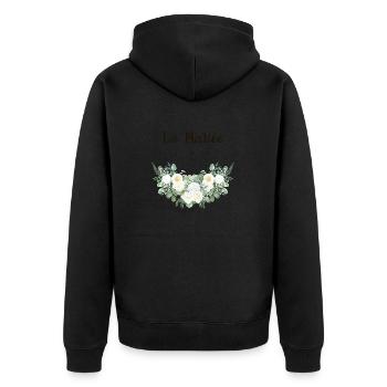 La mariée floral - Veste à capuche bio Premium Unisexe - noir - Dos - Nico (187cm)