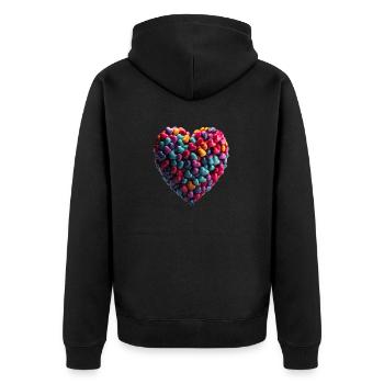 Eine Liebeserklärung muss nicht perfekt sein - Unisex Premium Bio Zip Hoodie - Schwarz - Hinten - Nico (187cm)