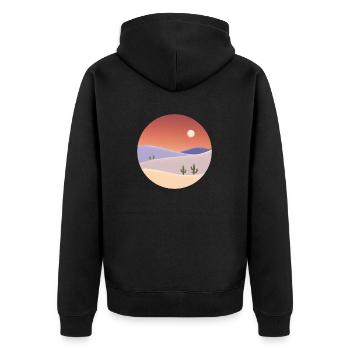 Erklimmen Sie einen Kaktus - Unisex Premium Bio Zip Hoodie - Schwarz - Hinten - Nico (187cm)