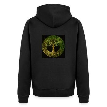 Celtic Tree of Life - Unisex Premium Organic Zip Hoodie - black - Back - Nico (187cm)