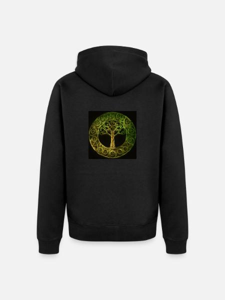 Celtic Tree of Life - Unisex Premium Organic Zip Hoodie - black