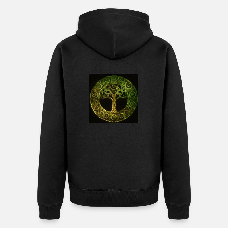 Keltischer Baum des Lebens - Unisex Premium Bio Zip Hoodie - Schwarz