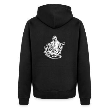 Ghost Ghosts Witching Hour Halloween - Unisex Premium Organic Zip Hoodie - black - Back - Nico (187cm)