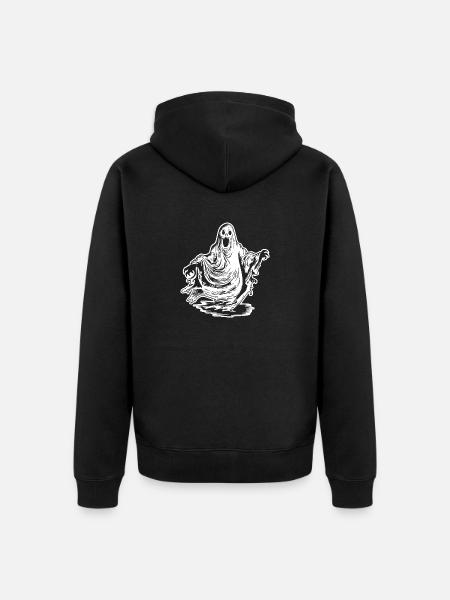 Ghost Ghosts Witching Hour Halloween - Unisex Premium Organic Zip Hoodie - black