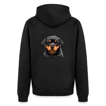 Rottweiler Chien Chiot Rottweiler Puppy Chiens - Veste à capuche bio Premium Unisexe - noir - Dos - Nico (187cm)