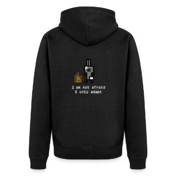 Rabbit Thief - Unisex Premium Organic Zip Hoodie - black - Back - Nico (187cm)