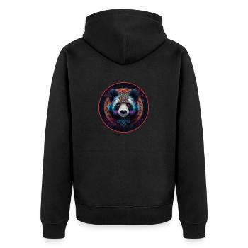 Tribal Panda - Unisex Premium Organic Zip Hoodie - black - Back - Nico (187cm)