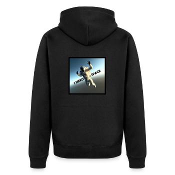 Astronaut I Need Space Lustig Funny - Unisex Premium Bio Zip Hoodie - Schwarz - Hinten - Nico (187cm)