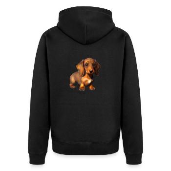 Dog Dachshund Dog Owner Dog Dog Owner - Unisex Premium Organic Zip Hoodie - black - Back - Nico (187cm)