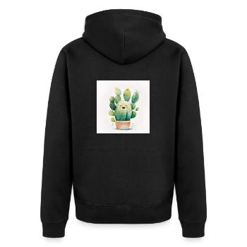 Happy Cactus Aquarelle - Veste à capuche bio Premium Unisexe - noir - Dos - Nico (187cm)