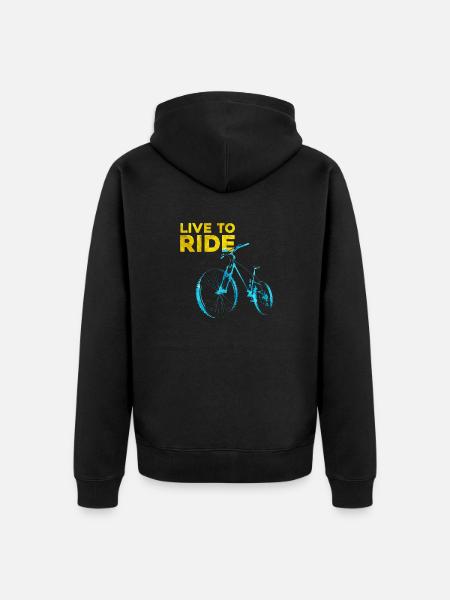 Live to Ride - Unisex Premium Organic Zip Hoodie - black
