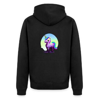 Unicorn Girl Mythical Animal Unicorns Unicorn - Unisex Premium Organic Zip Hoodie - black - Back - Nico (187cm)