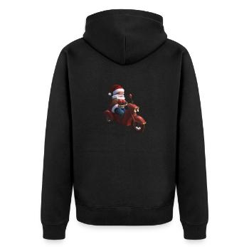 Weihnachten Motorcross Weihnachtsbaum Motorrad - Unisex Premium Bio Zip Hoodie - Schwarz - Hinten - Nico (187cm)