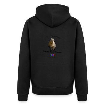 Capybara Meme - Unisex Premium Bio Zip Hoodie - Schwarz - Hinten - Nico (187cm)