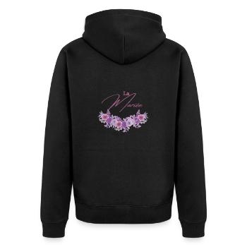 La mariée floral - Veste à capuche bio Premium Unisexe - noir - Dos - Nico (187cm)
