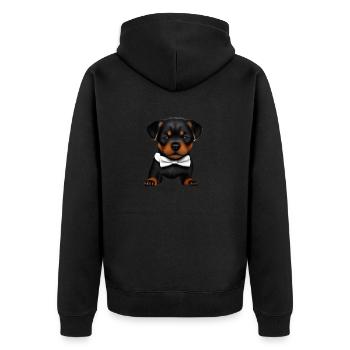 Chiot Rottweiler Chien Rottweiler Puppy Dogs - Veste à capuche bio Premium Unisexe - noir - Dos - Nico (187cm)
