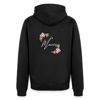 La mariée floral - Veste à capuche bio Premium Unisexe - noir - Dos - Nico (187cm)