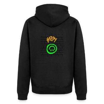 Conception HappyWall - Veste à capuche bio Premium Unisexe - noir - Dos - Nico (187cm)