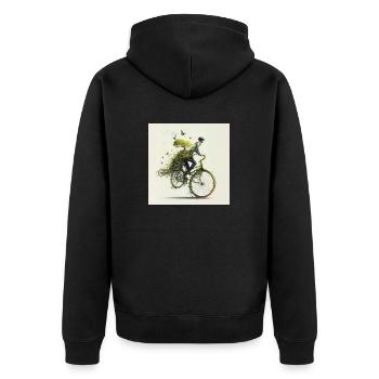 Life Is Like Riding A Bicycle You Must Keep Moving - Unisex Premium Organic Zip Hoodie - black - Back - Nico (187cm)