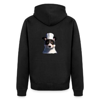 Border Collie Chef’s Hat Dogs Cooks Dog Lovers - Veste à capuche bio Premium Unisexe - noir - Dos - Nico (187cm)