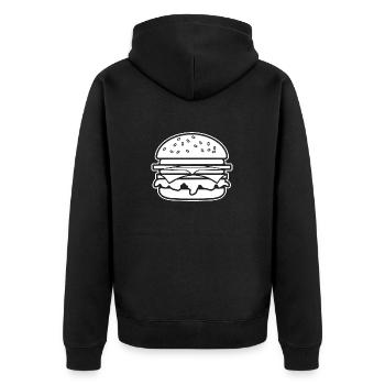 Hamburger Burger Fastfood Grillen Cheeseburger - Unisex Premium Bio Zip Hoodie - Schwarz - Hinten - Nico (187cm)