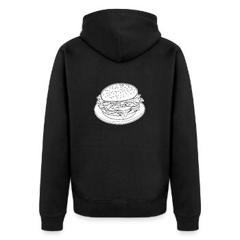 Hamburger Burger Fastfood Grillen Cheeseburger - Unisex Premium Bio Zip Hoodie - Schwarz - Hinten - Nico (187cm)