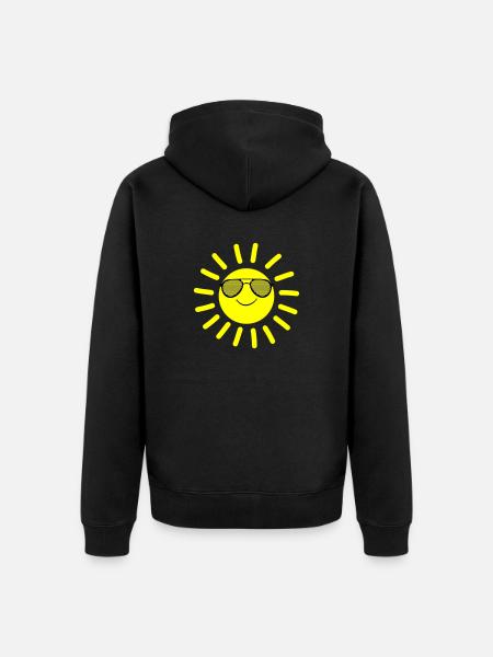 Sun Smile - Unisex Premium Organic Zip Hoodie - black