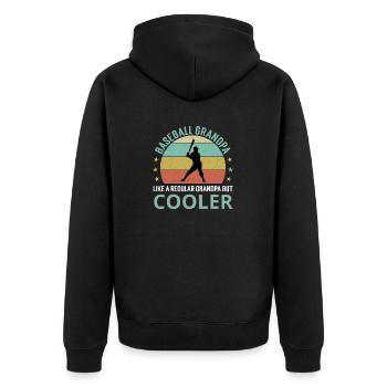 Baseball Grandpa Like A Regular Grandpa But Cooler - Unisex Premium Organic Zip Hoodie - black - Back - Nico (187cm)