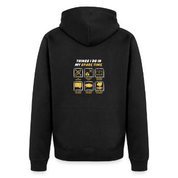 KAYAK IN SPARE TIME - Unisex Premium Organic Zip Hoodie - black - Back - Nico (187cm)